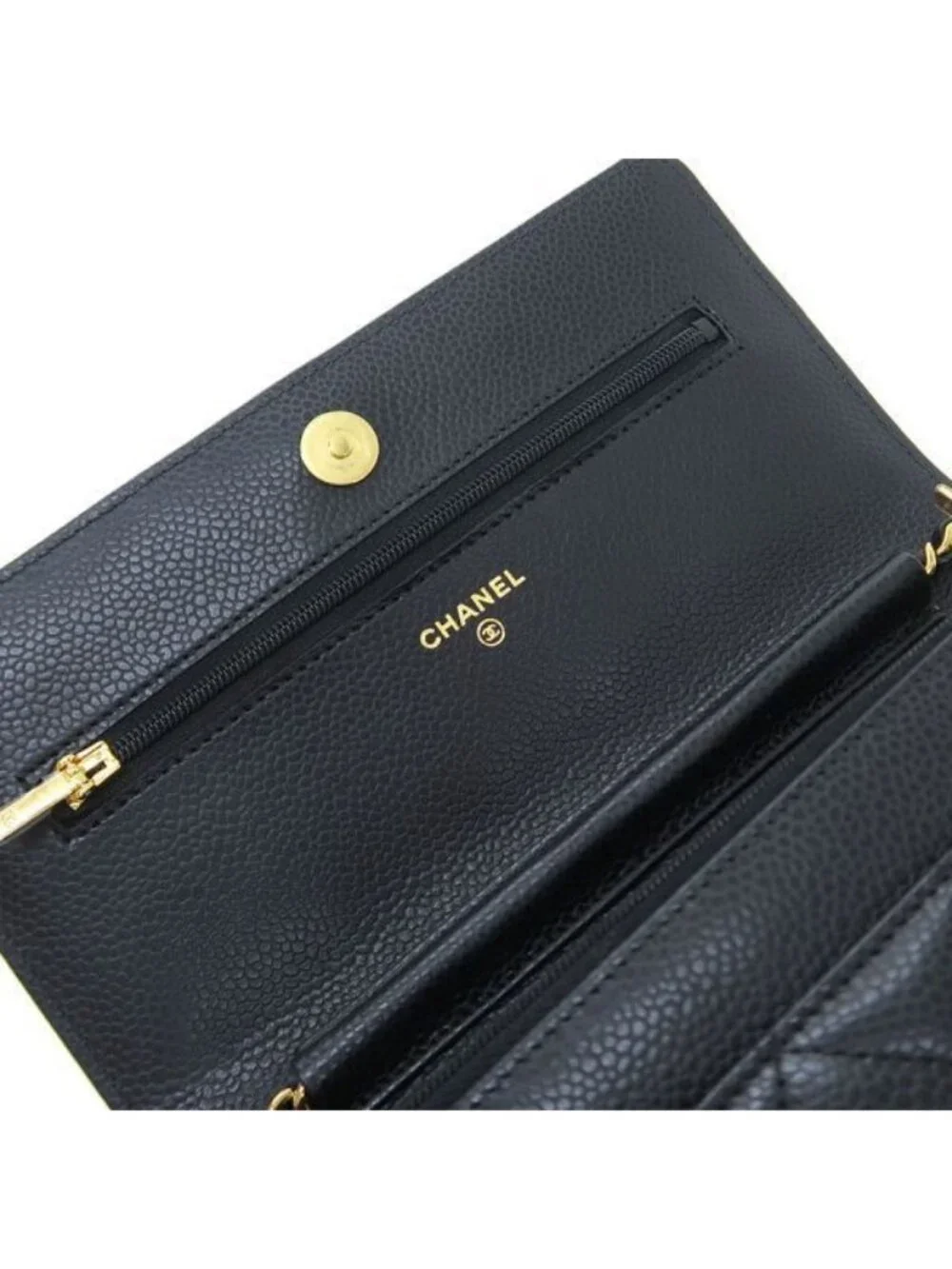 Chanel Caviar Quilted Chain Wallet Shoulder
